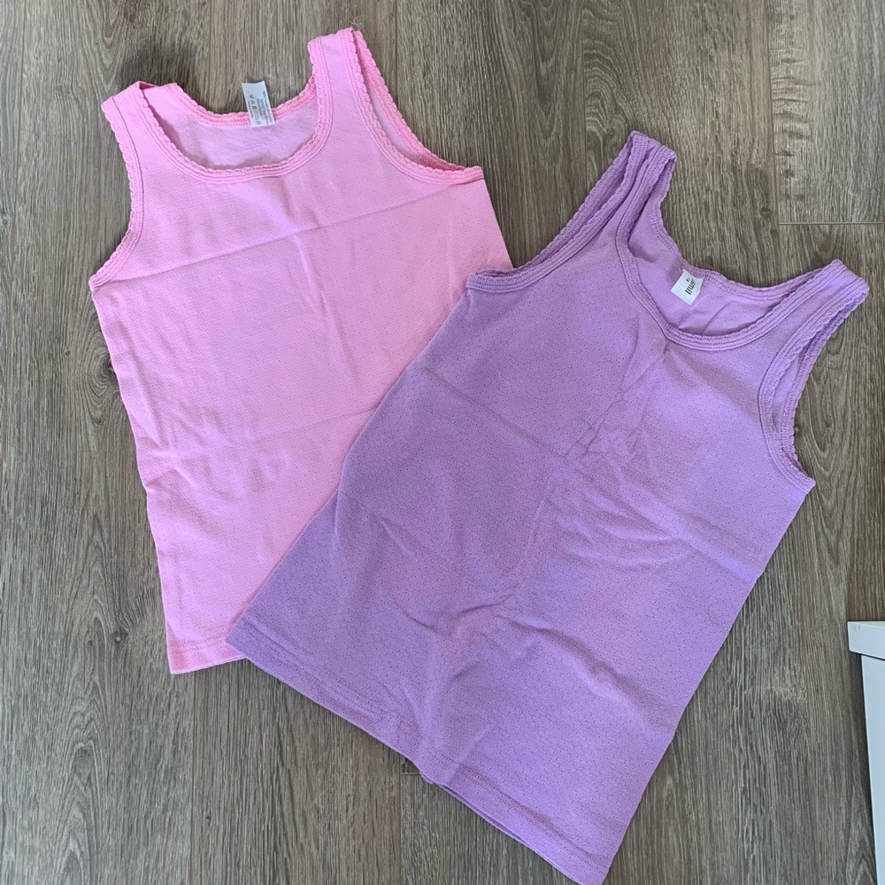 Vibrant Pink and Purple Kids Tank Tops